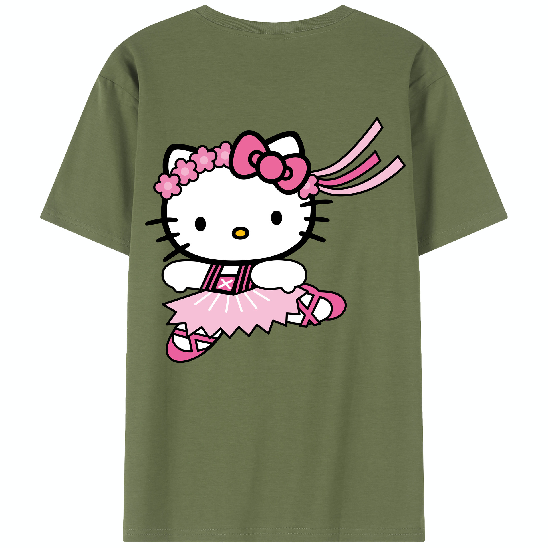 （画像用） Hello Kitty ハローキティ 綿100％半袖Tシャツ（背面プリント）